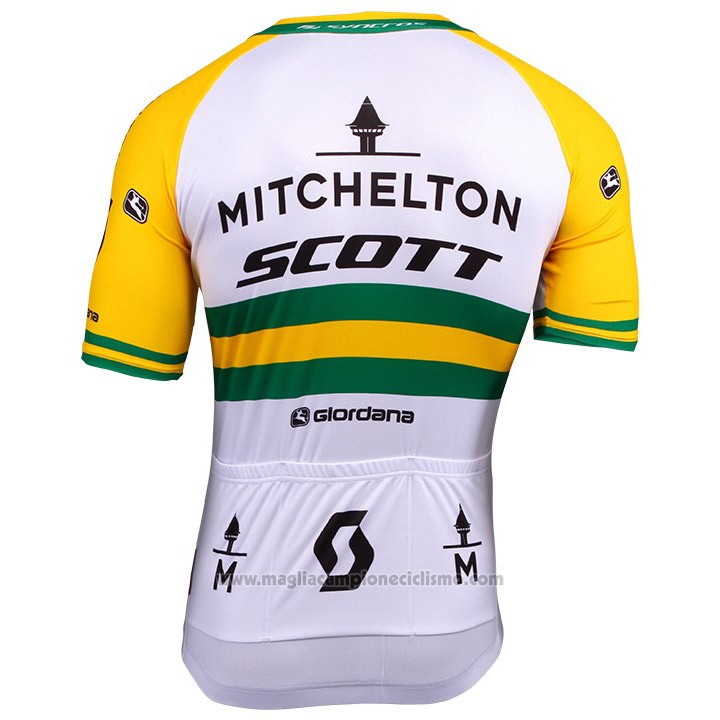 2018 Abbigliamento Ciclismo Mitchelton Scott Campione Australia Manica Corta e Salopette